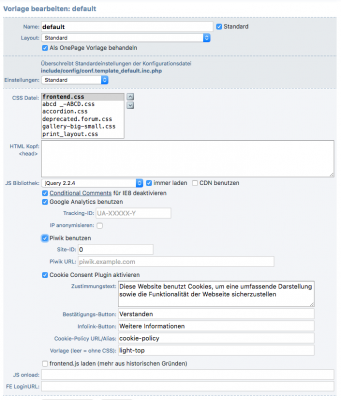 Google Analytics and Piwik Tracking